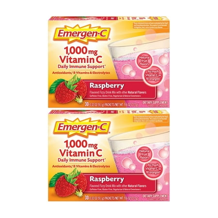 (2 Pack) Alacer Emergen-C Raspberry 30 Ct