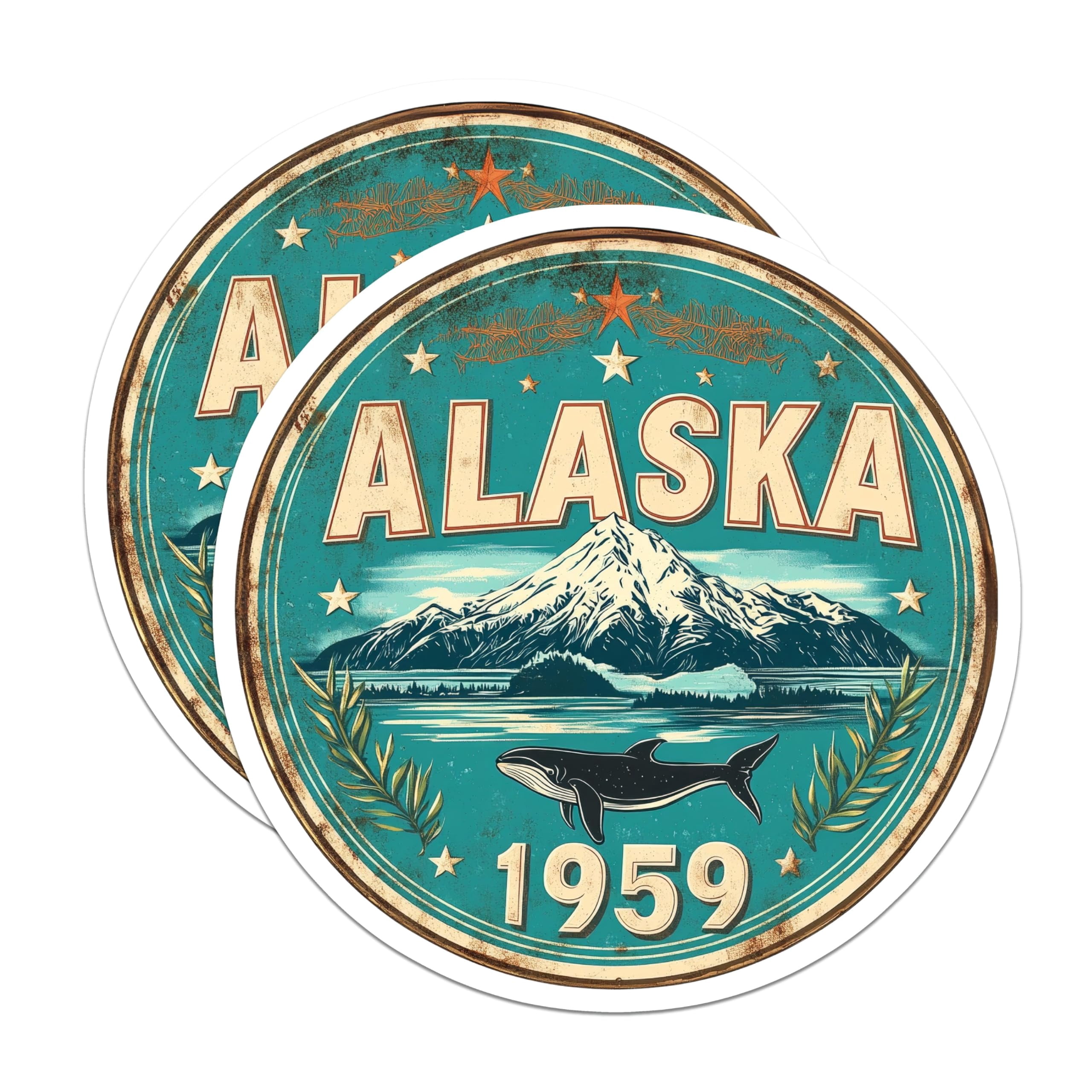 (2 Pack) Alaska Stickers - State Pride Emblem - Alaskan Adventure ...