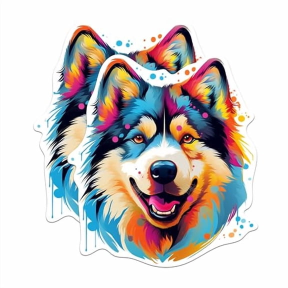 (2 Pack) Alaskan Malamute Dog Magnets - 5 Inches On Longest Side - Choose from Over 100 Dog Breeds - for Cars, Refrigerators, Toolboxes - Made in USA - MAG1749