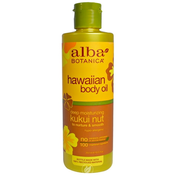 Alba Botanica Massage Oil Kukui Nut Net WT 8.5 oz (Pack of 2)