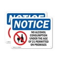 thumbnail image 1 of (2 Pack) No Alcohol Consumption OSHA Notice Sign 24 Inch X 18 Inch Plastic Sign, Weather Resistant, UV Protected for Workplace, Business, and Construction Site, Made in the USA, 1 of 8