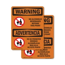 (2 Pack) No Alcoholic Beverages Bilingual OSHA Warning Sign 7 Inch X 10 Inch Indoor / Outdoor Rust-Free Aluminum Metal Signs for Workplace, Workshop, and Construction Site, Made in the