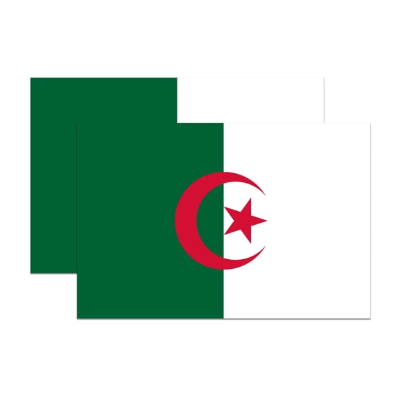 (2 Pack) Algeria World Flag Magnets - Algeria Pride - 5" On Longest Side - Premium Magnet - Choose from Over 200 Countries - for Cars, Refrigerators, Toolboxes, Lockers- Made in USA - MAG0810