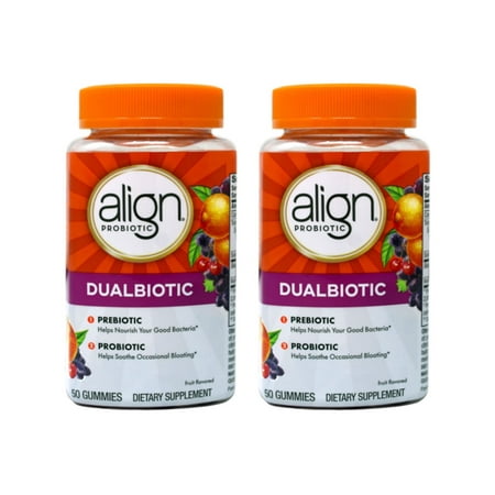 2 Pack - Align Digestive Health Prebiotic + Probiotic Gummies Fruit Flavored - 50 Ct