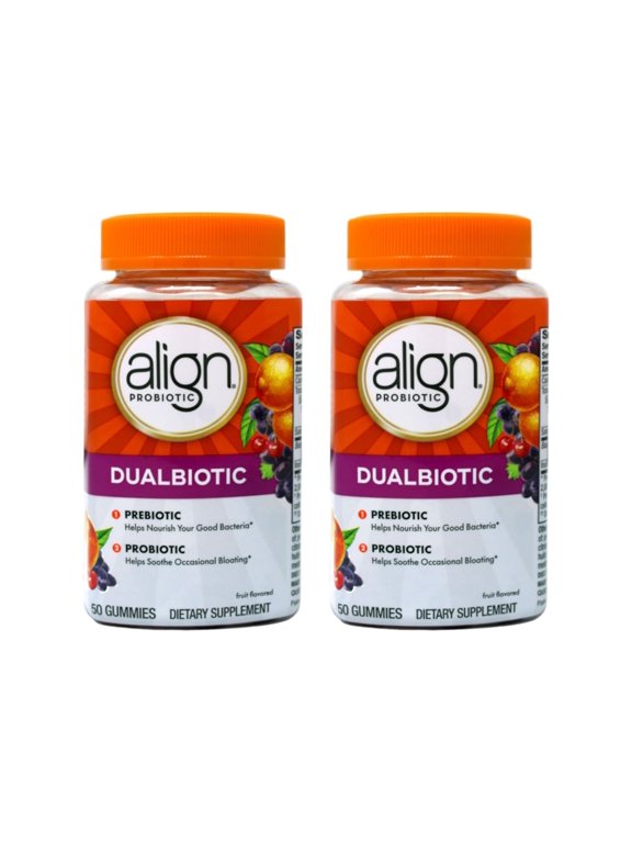 2 Pack - Align Digestive Health Prebiotic + Probiotic Gummies Fruit Flavored - 50 Ct