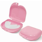 2 Pack Aligner and Retainer Case - Odorless Mouth Guard Case - Ventilated, Durable & Hygienic - Easy to Clean & Easy to Carry - 3.14 x 3.14 x 1.1 Pink