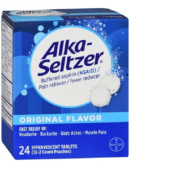 2 Pack - Alka-Seltzer Original Effervescent Tablets, 24 Tablets Each