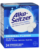 2 Pack - Alka-Seltzer Original Effervescent Tablets, 24 Tablets Each
