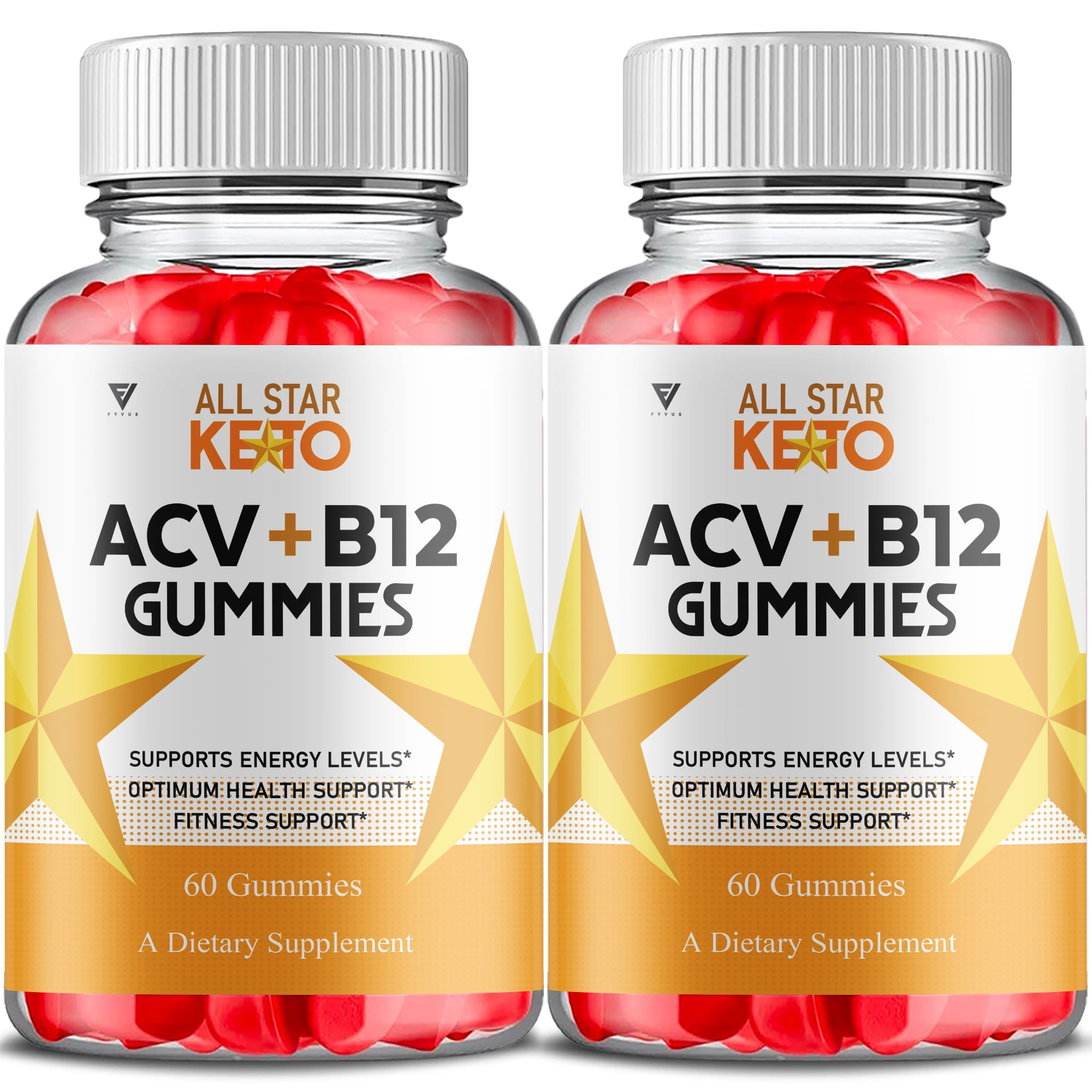 (2 Pack) All Star Keto ACV Gummies, AllStar Advanced Keto ACV Overall Health Formula (120 Gummies)
