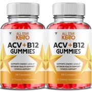 2 Pack All Star Keto ACV Gummies, AllStar Advanced Keto ACV Overall Health Formula 120 Gummies