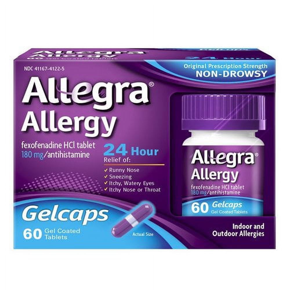 2 Pack Allegra Adult 24HR Tablet 60 Ct, 180 mg), Indoor/Outdoor
