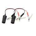 2 Pack Alligator Clip to Cigarette Lighter Socket Adapter Battery Clip ...
