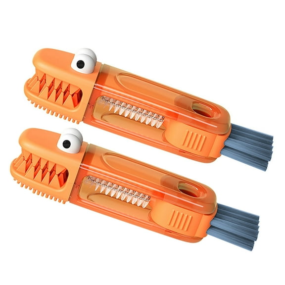 2 Pack Alligator Cup Lid Brush Cleaning Tool Three in One Bottle Straw Cleaner Insulated Water Cup Scrubber Milk Bottle Brush 180 Rotatable Head Compact Design