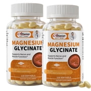 2 Pack Alliwise Magnesium Glycinate 400mg, High Absorption Chelated Magnesium Supplement, Supports Muscle, Heart, and Immune Health, 240 Capsules