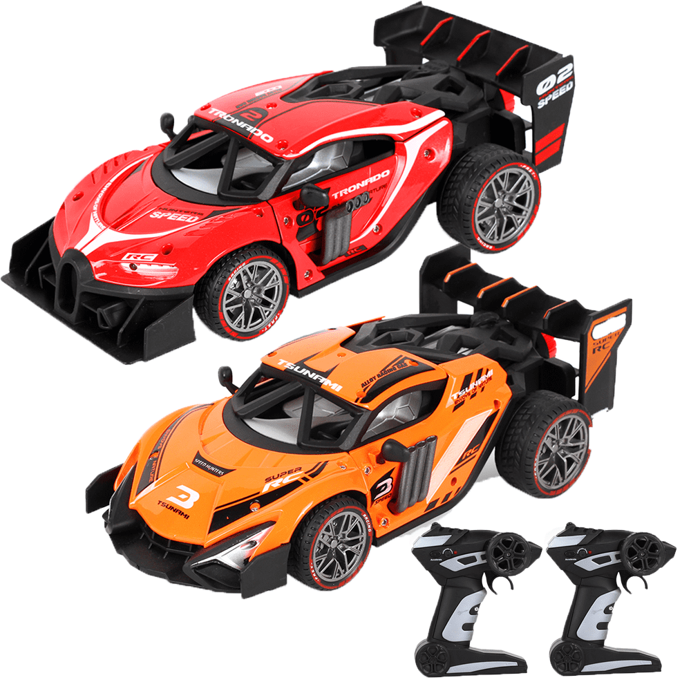 2 Pack Alloy Remote Control Car, 1/18 Scale 2.4g Mhz High-speed Racing ...