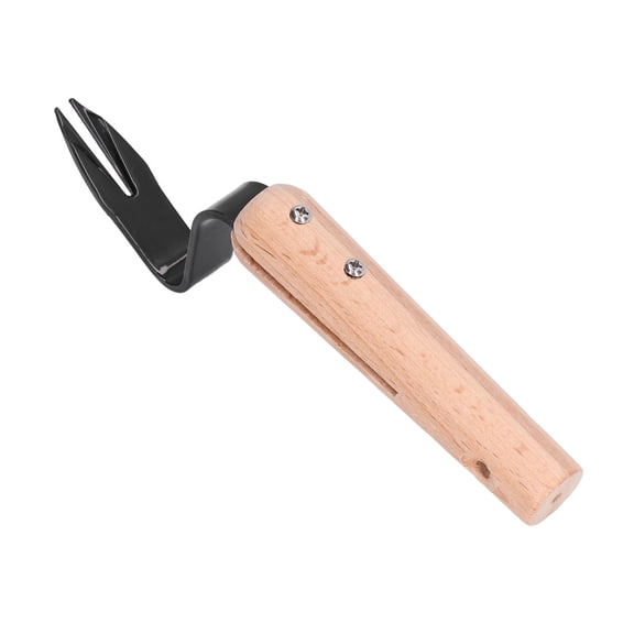 2-Pack Alloy Steel & Beech Hand Weeding Fork with T-Shaped Handle for Garden Lawn and Bonsai Care 2Pcs wood