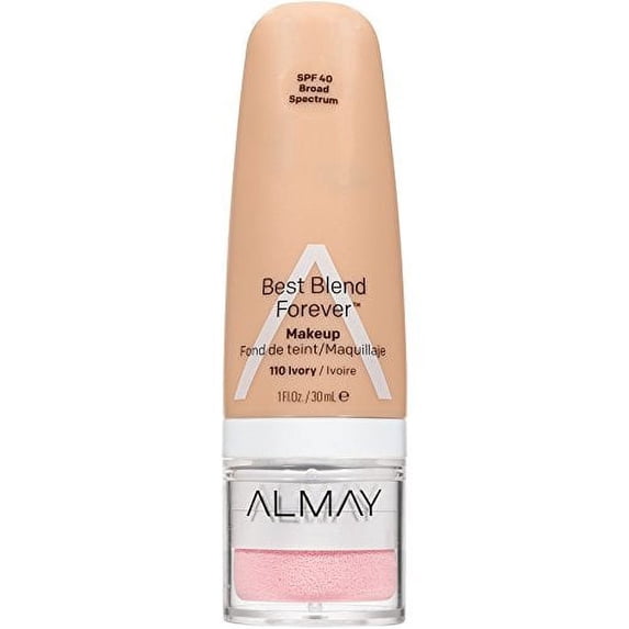 2 Pack Almay Best Blend Forever Foundation, Ivory, 1 fl. oz, SPF 40 Broad Spectrum