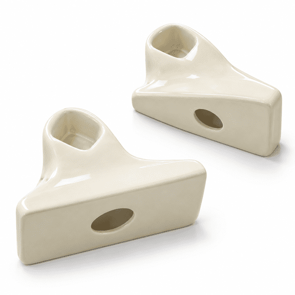 2 Pack Almond Ceramic Towel Bar Brackets For Bathroom