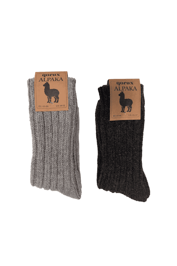 Alpaca Wool Socks, Thick Winter Crew Socks for Men & Women – Anthracite - Gray Warm Outdoor Boot Socks