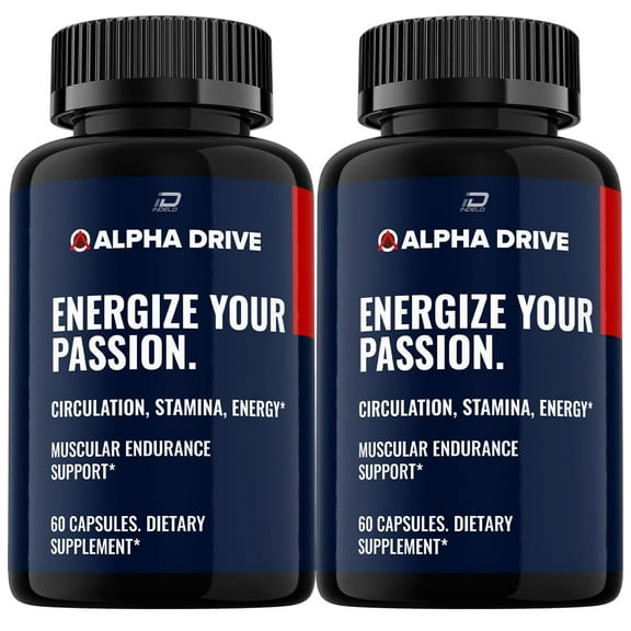(2 Pack) Alpha Drive Capsules for Men Extra Strength - Alpha Drive Advanced Formula Supplement with Horny Goat Weed - Alpha Drive Pills Reviews (120 Capsules)