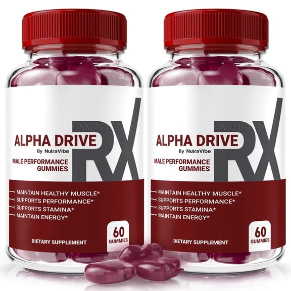 (2 Pack) Alpha Drive RX – Gummies with a Natural Daily Blend for Energy & Wellness | Great-Tasting, Easy-to-Chew Gummies (120 Gummies)