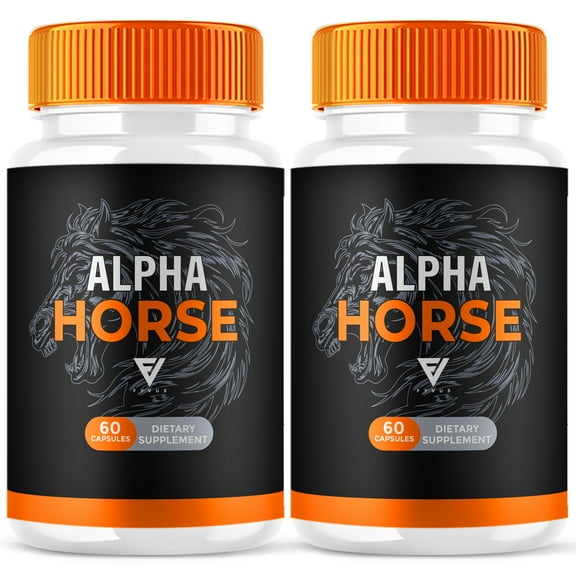 (2 Pack) Alpha Horse Pills AlphaHorse Capsules, Daily Supplement for High Drive Support (120 Capsules)