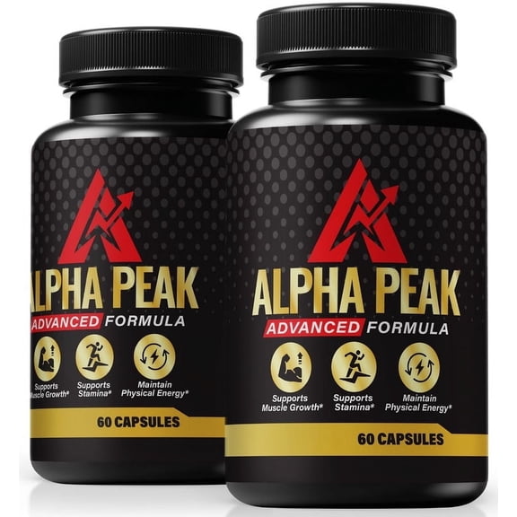 (2 Pack) Alpha Peak Pills Official AlphaPeak All-Natural Vitamin for Physical Health & Overall Well-Being, Premium Capsules for Energy, Vitality & Wellness Support, Reviews (120 Capsules)