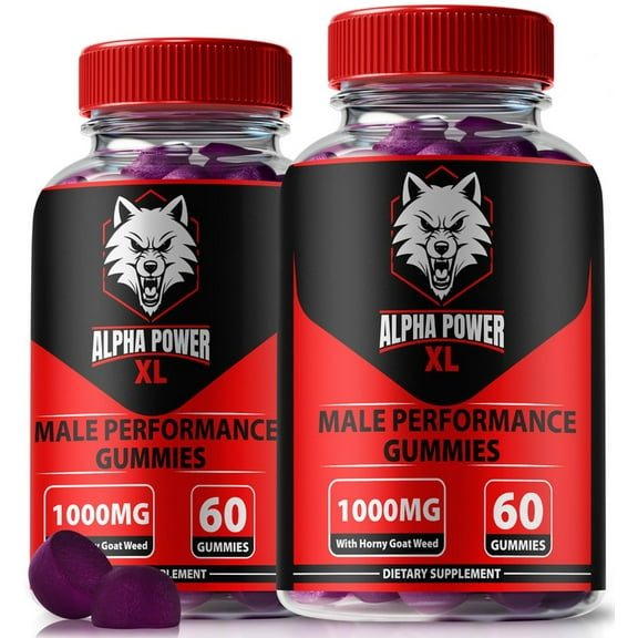 (2 Pack) Alpha Power XL Gummies Official AlphaPower XL ME All-Natural Gummy for Physical Health & Overall Well-Being, Premium Gomitas for Energy, Vitality & Wellness Support, Reviews (120 Gummies)