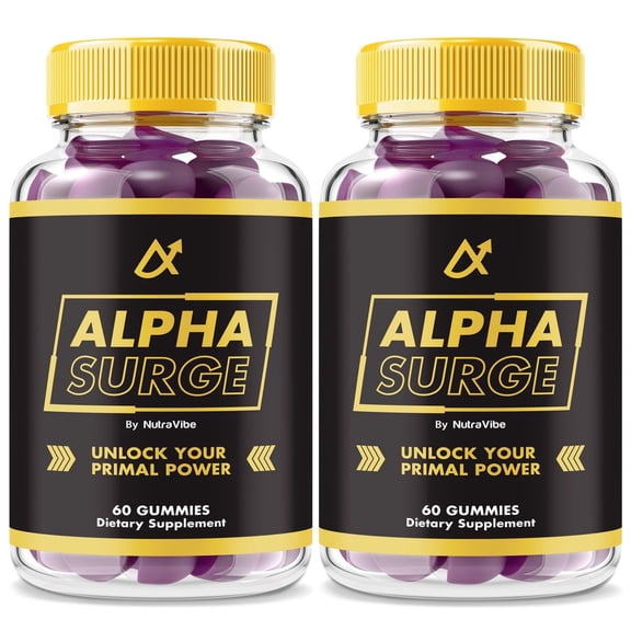 (2 Pack) Alpha Surge Gummies Official AlphaSurge All-Natural Pre Workout Gummy for Physical Health & Overall Well-Being, Premium Gomitas for Energy, Vitality & Wellness Support (120 Gummies)
