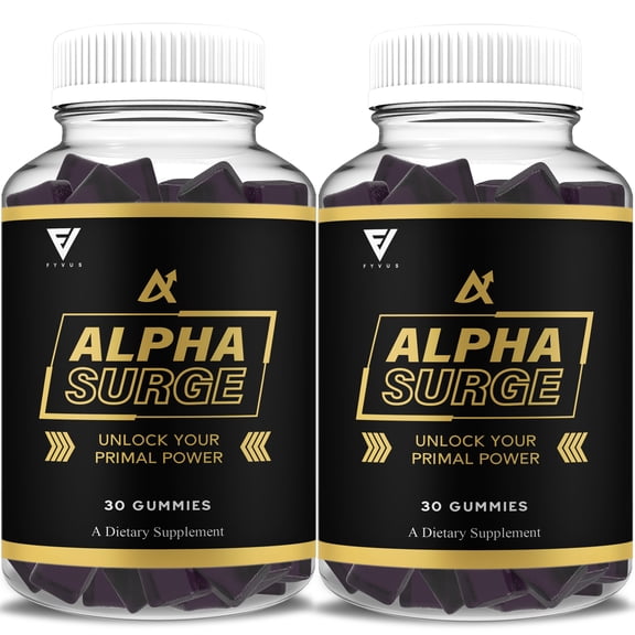 (2 Pack) Alpha Surge Male Gummies, AlphaSurge Maximum Support (2 Month Supply)