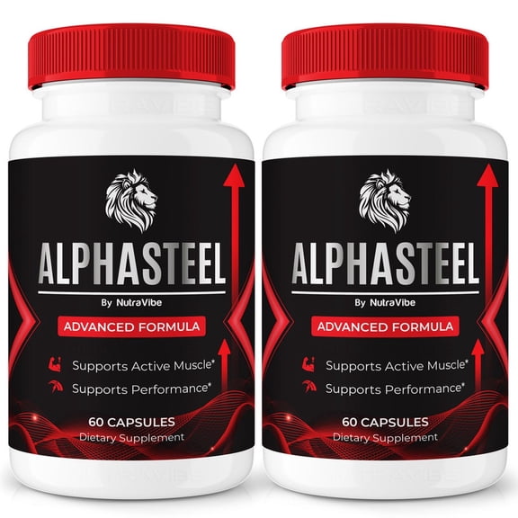 (2 Pack) AlphaSteel – Original Alpha Steel Capsules with a Natural Daily Blend for Energy & Wellness | Clean, Gentle, Easy-to-Swallow Pills (120 Capsules)