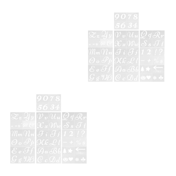 2 Pack Alphabet Painting Template Paper Stencil Child White