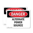 thumbnail image 1 of (2 Pack) Alternate Power Source OSHA Danger Sign 18 Inch X 12 Inch Plastic Sign, Weather Resistant, UV Protected for Workplace, Business, and Construction Site, Made in the USA, 1 of 8