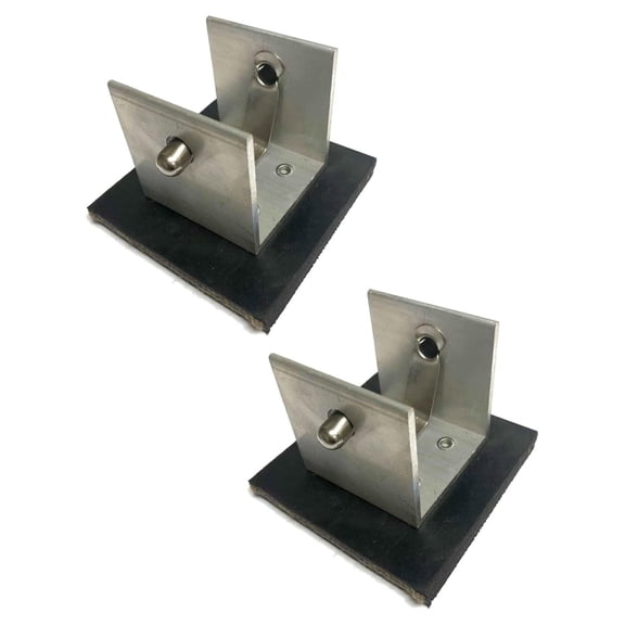(2 Pack) Alum - A - Pole Pump Jack Scaffolding Feet | 4"x4" Silver & Black Foot Pads