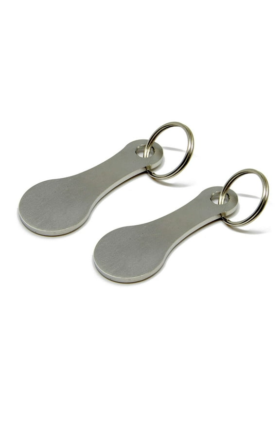 2-Pack Aluminum Alloy Shopping Cart Token Keys 5.5cm Metal Trolley Coin Lock Release Keys Reusable Keychain Cart Unlocker for Grocery Store Carts