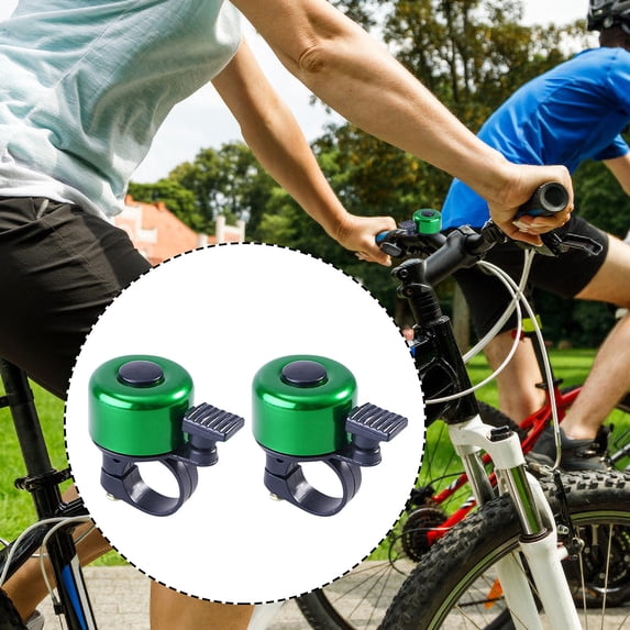 2 Pack Aluminum Bike Bell, Loud & Clear Ring, Mountain Road Bike Bell for Adults & Young Riders, Easy to Install, Safety Alert for Handlebar, Fits 0.87in