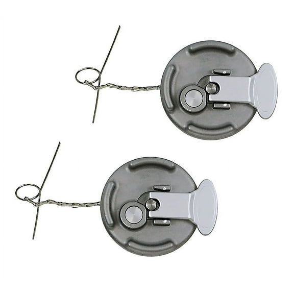 2 Pack 4" Aluminum Lever Locking w/ Keys Vented Truck Fuel Cap Compatible w/ Peterbilt 330 to 587 Semi Trucks, 4" Lever Style Diesel Fuel Tank Cap Lock, Replace 11-04859-200, 1104859200