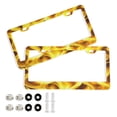 thumbnail image 1 of 2-Pack Aluminum License Plate Frame with 2 Holes for GM License Plate Cover with Free Screws Flames Pattern, 1 of 8