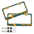 thumbnail image 1 of 2-Pack Aluminum License Plate Frame with 2 Holes for GM License Plate Cover with Free Screws Seamless Pattern Of Sunflowers, 1 of 8