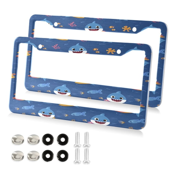 2-Pack Aluminum License Plate Frame with 2 Holes for Round GM License ...
