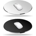 thumbnail image 1 of 2 Pack Aluminum Mouse Pad (Silver & Black), DaKuan Smooth Magic Ultra Thin Double Side Mouse Mat for Fast and Accurate Control (Round 7.8inchX7.8inch), 1 of 9