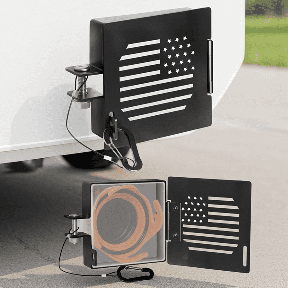 2 Pack Aluminum RV Bumper End Caps, 4-Inch Tube Sewer Hose Storage Covers with Vent Holes for Travel Trailer