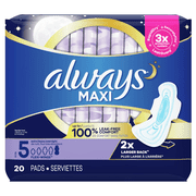 2 Pack Always Extra Heavy Overnight Maxi Pads with Flexi-Wings - 20 Count Ea
