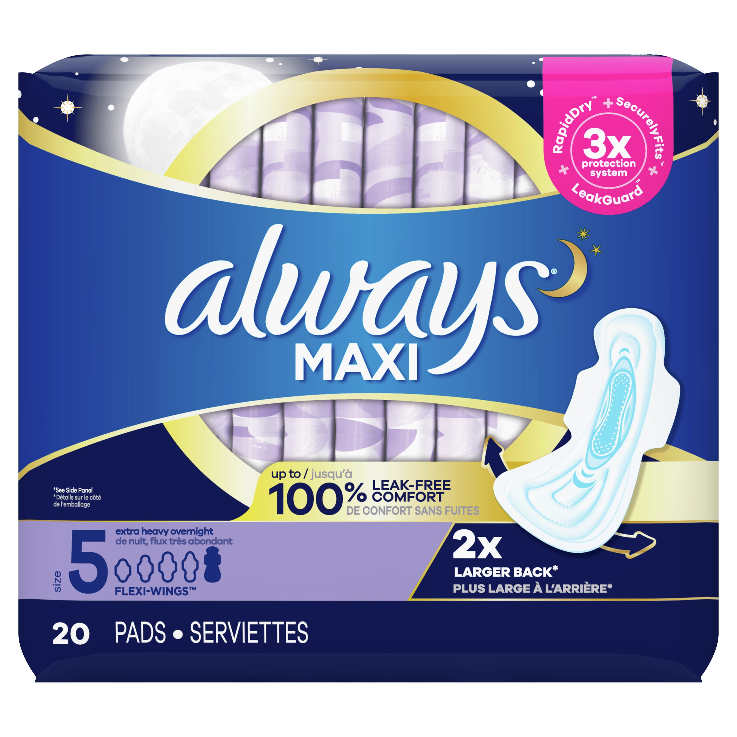 Always Maxi Pads with Flexi-Wings Regular 18 EA – URS Pharmacy