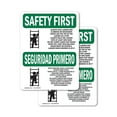 thumbnail image 1 of (2 Pack) Always Face Ladder Safety Bilingual OSHA Safety First Sign, 1 of 7