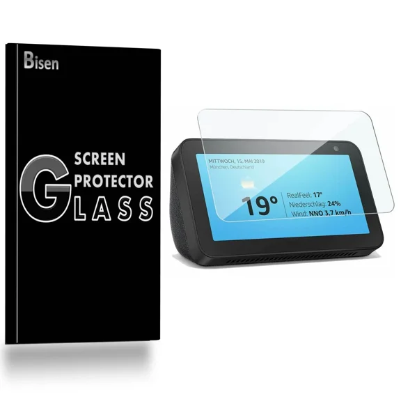 [2-Pack] Amazon Echo Show 5 [Bisen] Tempered Glass Screen Protector Guard Shield