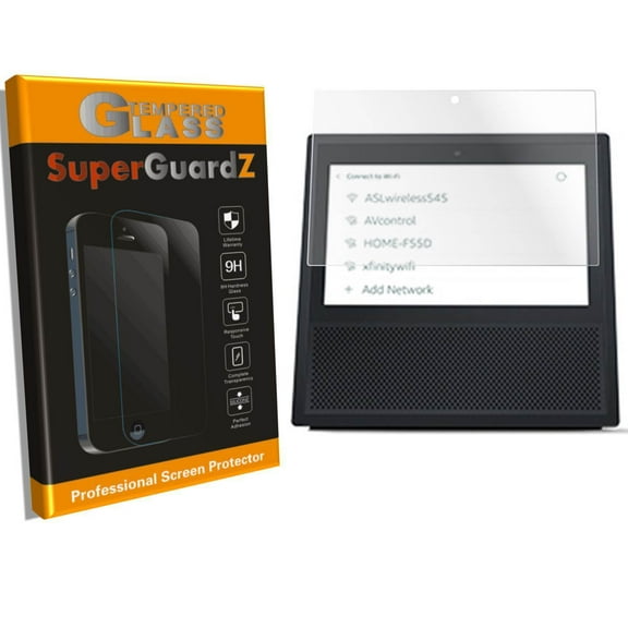 [2-Pack] Amazon Echo Show Tempered Glass Screen Protector, SuperGuardZ, 9H, Anti-Scratch, Anti-Bubble, Anti-Fingerprint