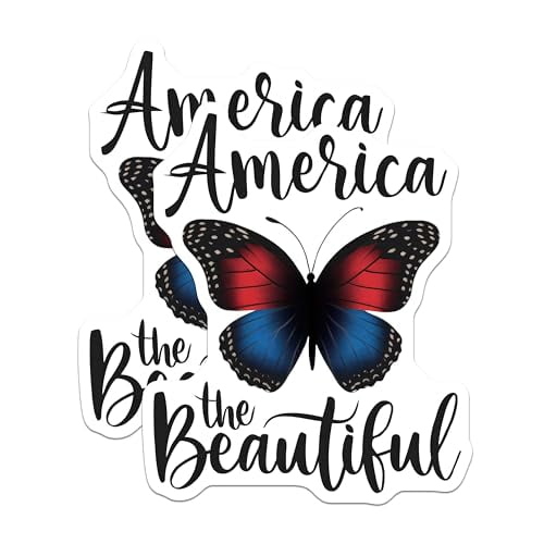 (2 Pack) America The Beautiful Magnets Magnets - 5" On Longest Side - Made in USA - Sticks to Refrigerators & Metal Surfaces - MAG8502