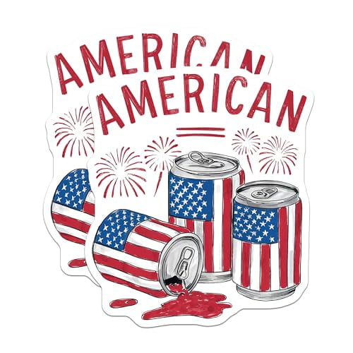 (2 Pack) American Flag Can Magnets Magnets - Patriotic - 4th of July Decoration - 5" On Longest Side - Made in USA - Sticks to Refrigerators & Metal Surfaces - MAG8507