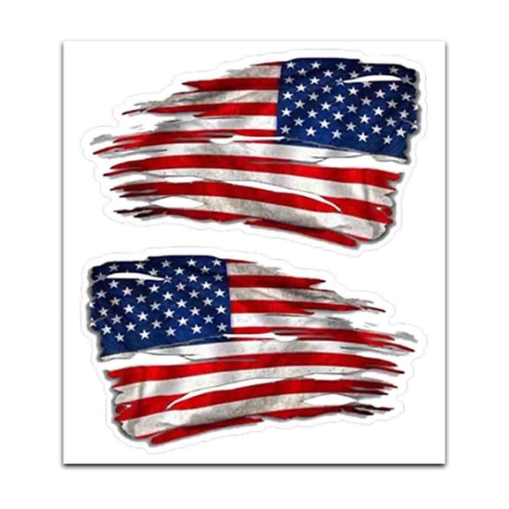 2 Pack American Flag Car Decals 4th of July Patriotic Automotive Stickers Vinyl Waterproof USA Flags Sticker for Cars Rearview Mirror Motorcycles Home Wall Decor